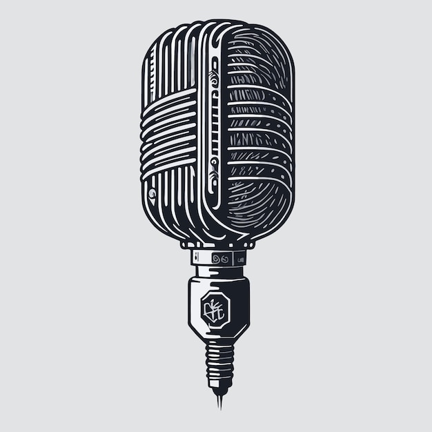 Vector a microphone with a microphone on it that says'the word radio'on it