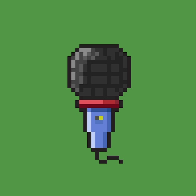 microphone with pixel art style