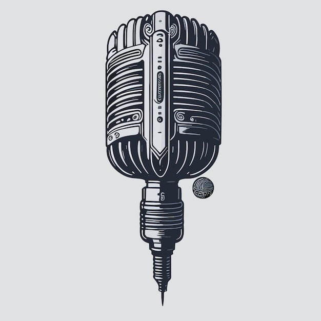 Vector a microphone with the word radio on it