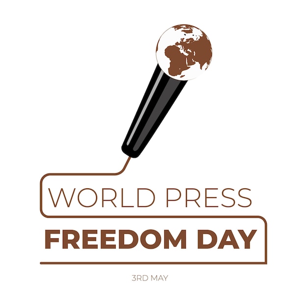 A microphone with the words world press freedom day on it