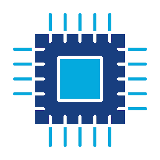 Microprocessor Duotone-illustratie