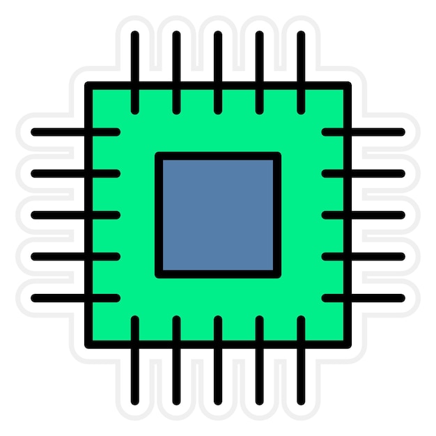 Vector microprocessor icon vector image can be used for computer and hardware