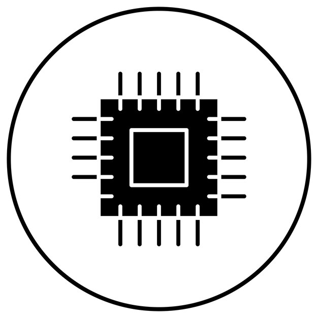 Microprocessor icoon vector afbeelding Kan worden gebruikt voor computer en hardware