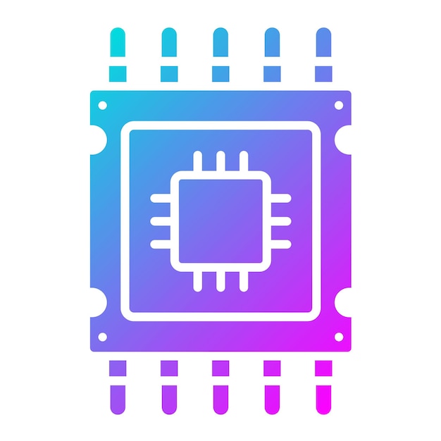 Microprocessor vector icon Can be used for Computer and Hardware iconset