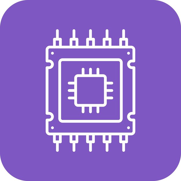 Microprocessor vector icoon Kan worden gebruikt voor Computer en Hardware iconen
