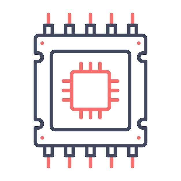 Microprocessor Vector Illustration Style