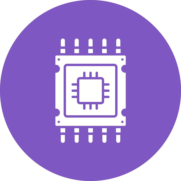 Vector microprocessor vector illustration style