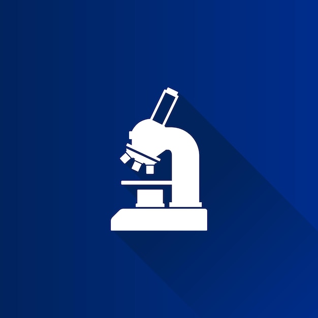 Microscoop egale kleur pictogram lange schaduw vectorillustratie