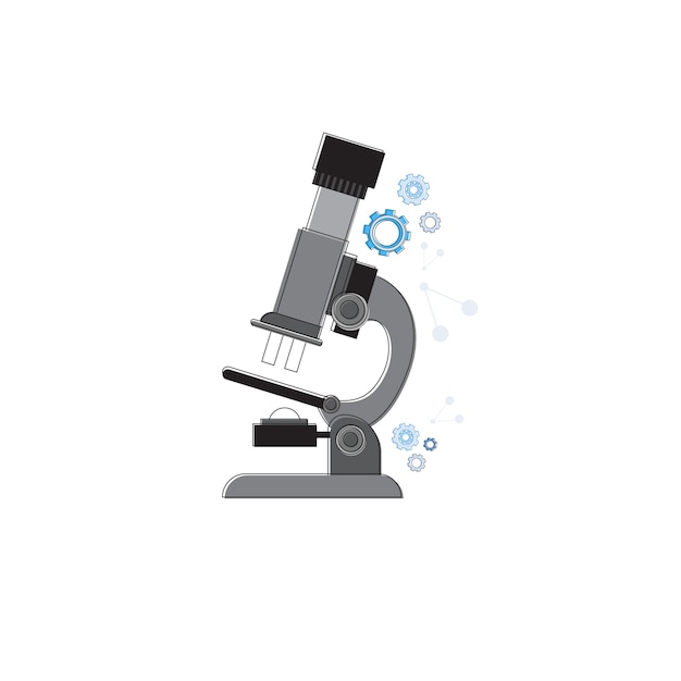 Microscoop Science Equipment Technology Icon Dunne lijn vectorillustratie
