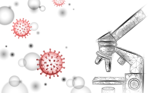 Microscoopvirus 3D laag poly renderen