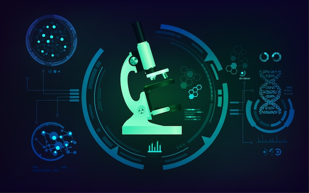 Vettore concetto di microscopio