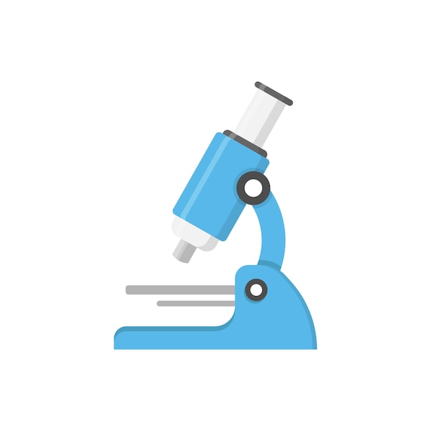 Microscope icon in flat style