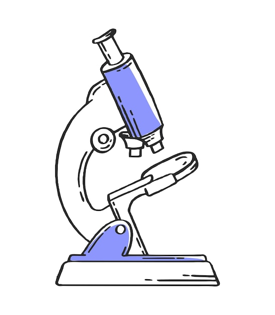 The microscope is a medical pharmaceutical device Medical devices vector hand drawn