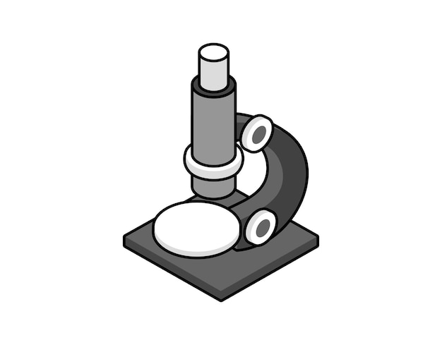 Microscope isometric design icon vector web illustration 3d colorful concept