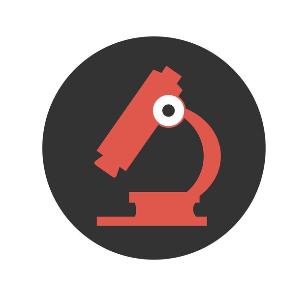 Microscope in lab icon