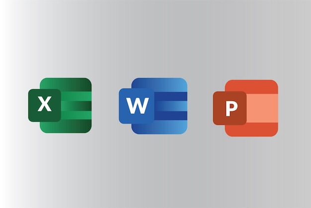 Vector microsoft word excel and powerpoint icon