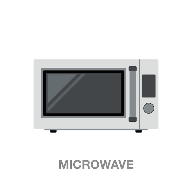 Microwave illustration on transparent background