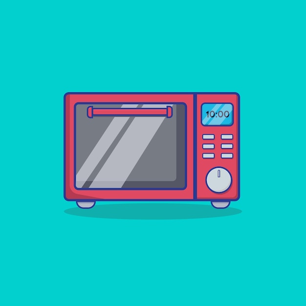 Vector microwave oven isolated vector illustration a cartoon style kitchen appliance and flat design