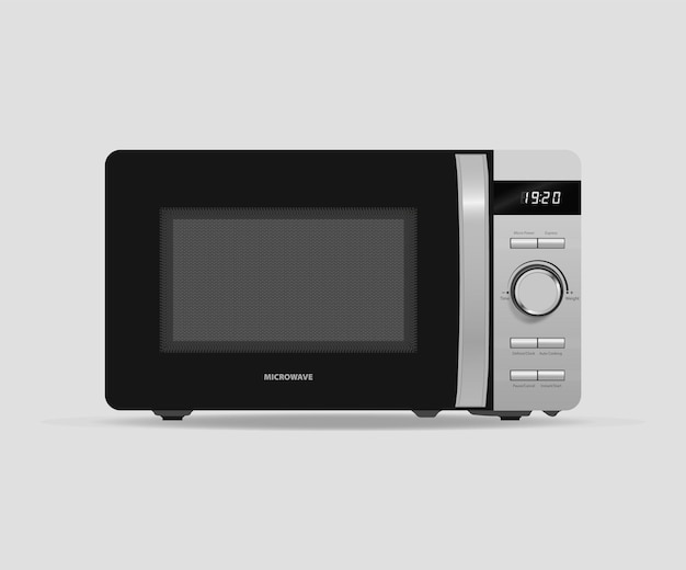 Microwave oven realistic vector illustration