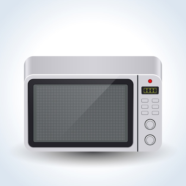 Microwave oven realistic vector illustration