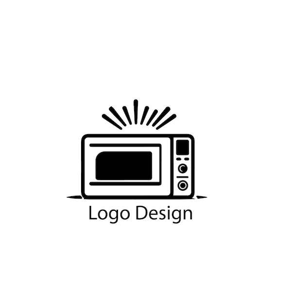 Vector microwave oven vector logo design