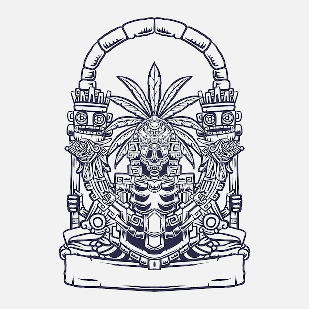 Vector mictlan art illustration