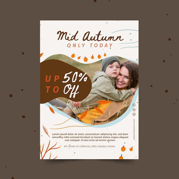 Vector mid autumn a5 flyer template