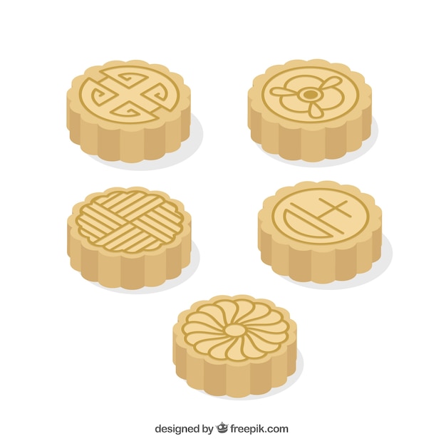 Vector mid autumn background with moon cake