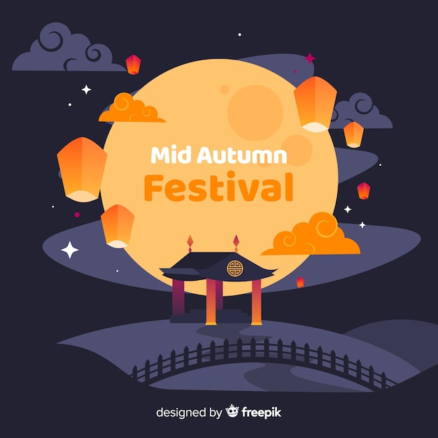 Mid autumn festival background concept