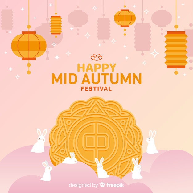 Vector mid autumn festival background design