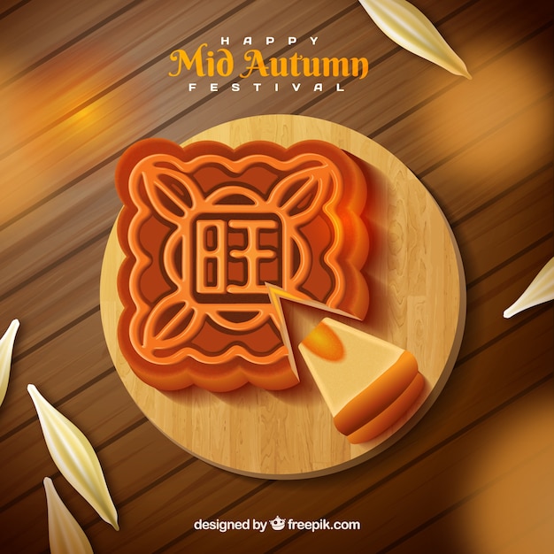 Mid autumn festival background with moon cake