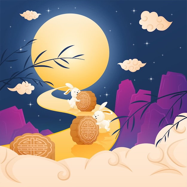 Vector mid autumn festival background