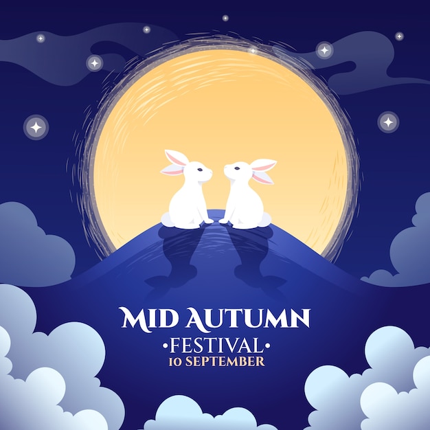 Mid autumn festival gradient illustration