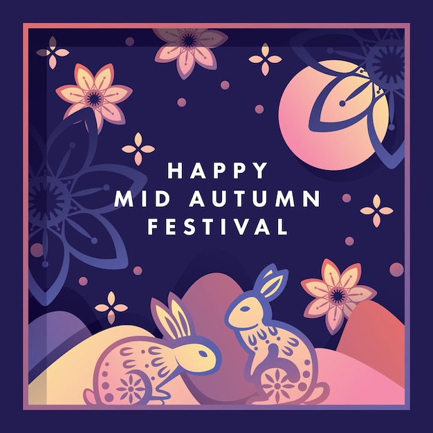 Vector mid autumn festival greetings