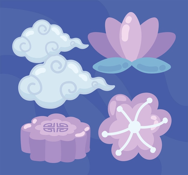 Mid Autumn Festival icon set