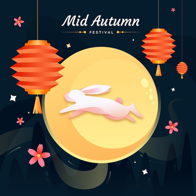 Mid-autumn festival illustrated concept