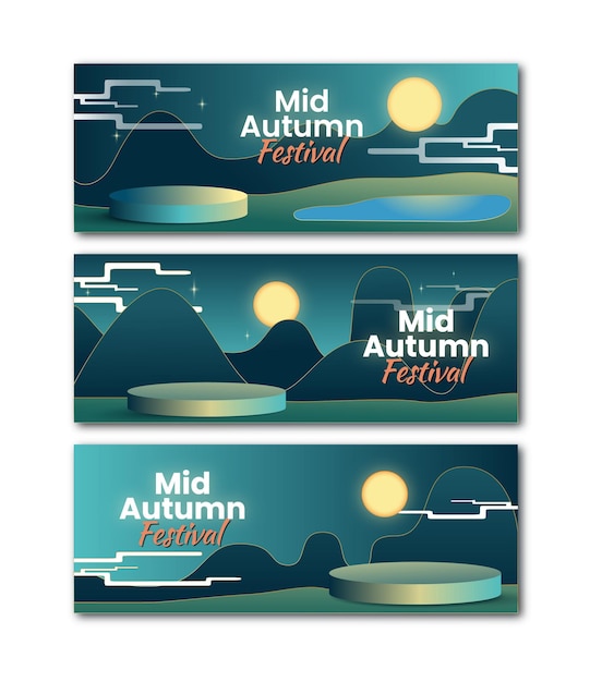 Mid autumn festival illustration layout social