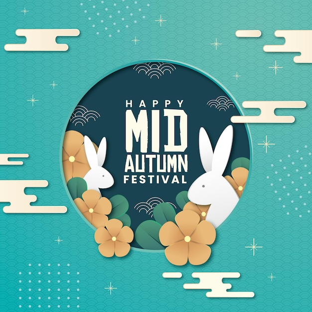 Vector mid-autumn festival in paper style