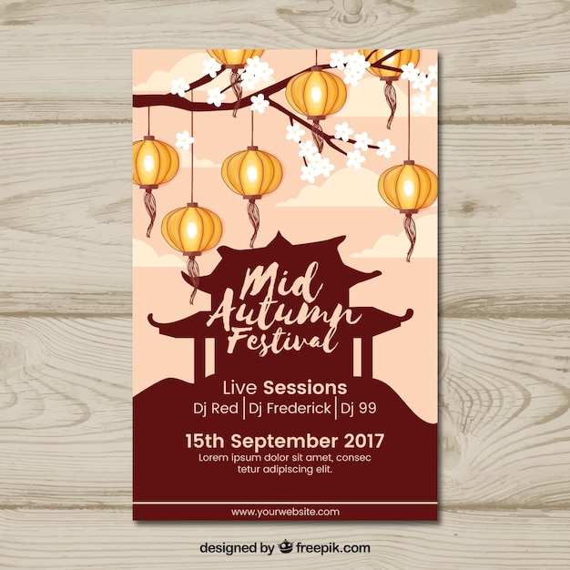 Vector mid autumn festival poster