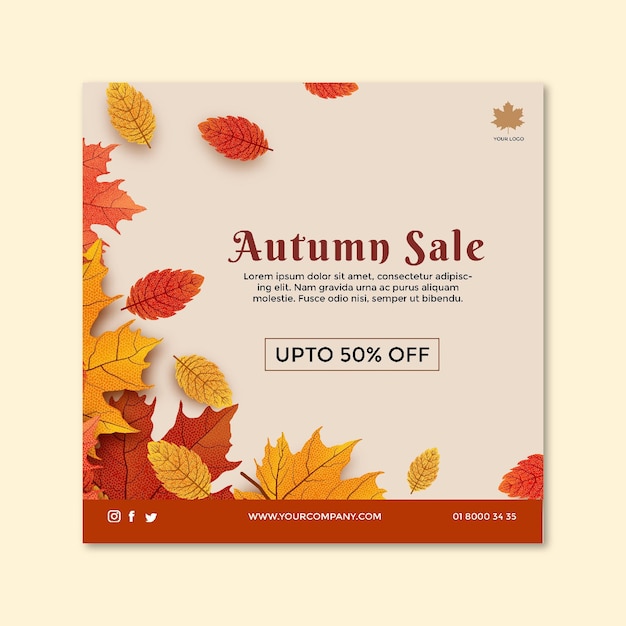 Vector mid autumn squared flyer template