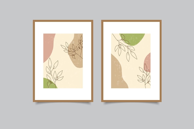 mid century abstract botanical wall art print