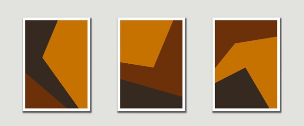 Vector mid century modern art prints with organic natural shape