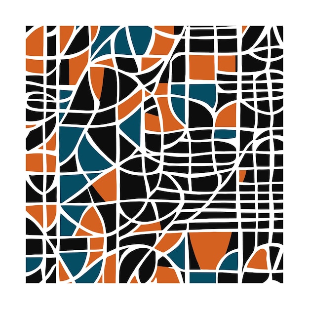 Mid Century Modern Retro Abstract Pattern