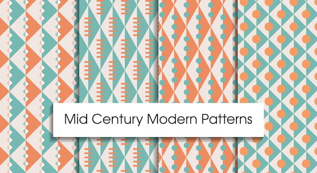 Mid century modern seamless patterns for tablecloth oilcloth bedclothes or other textile design