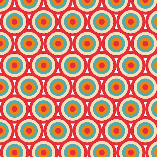 Mid century modern style pattern with circles geometric vintage wallpaper