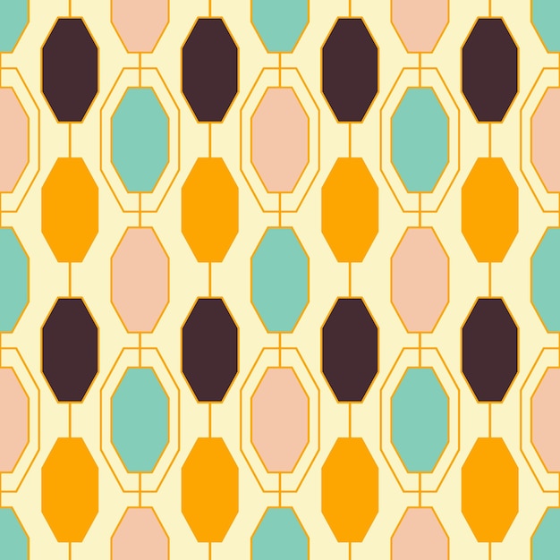 Mid century retro vintage pattern 70s