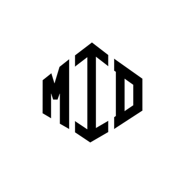 Mid letter logo design con forma di poligono mid poligono e forma di cubo logo design mid esagono vettoriale modello di logo colori bianco e nero mid monogramma business e logo immobiliare