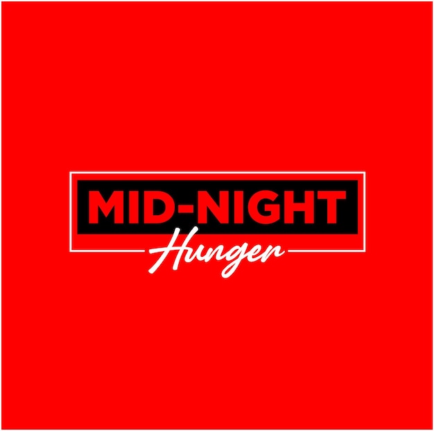 Mid Night honger vector belettering Mid Night honger typefout