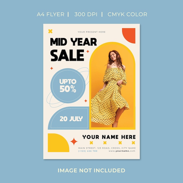 Vector mid year sale flyer template