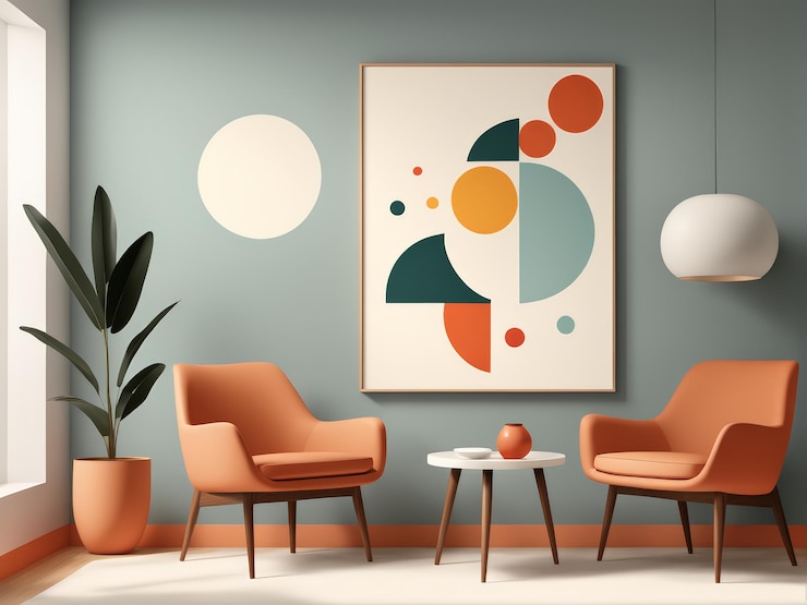 Vector midcentury modern meets minimalism an artistic living room decor inspiration
